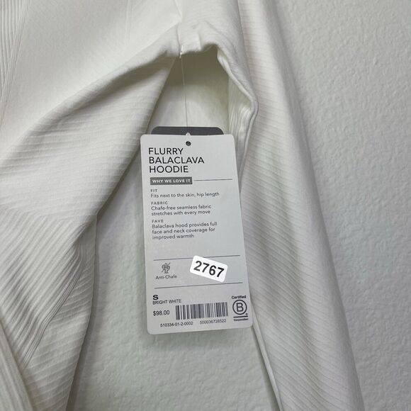 $98 Athleta Flurry Balaclava Hoodie Small Base Layer White Cold Weather Training - Picture 9 of 11